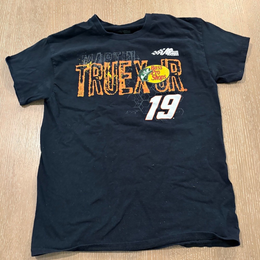 Martin Truex Jr. #19 Bass Pro Shops NASCAR Men's Medium Black Racing T-Shirt